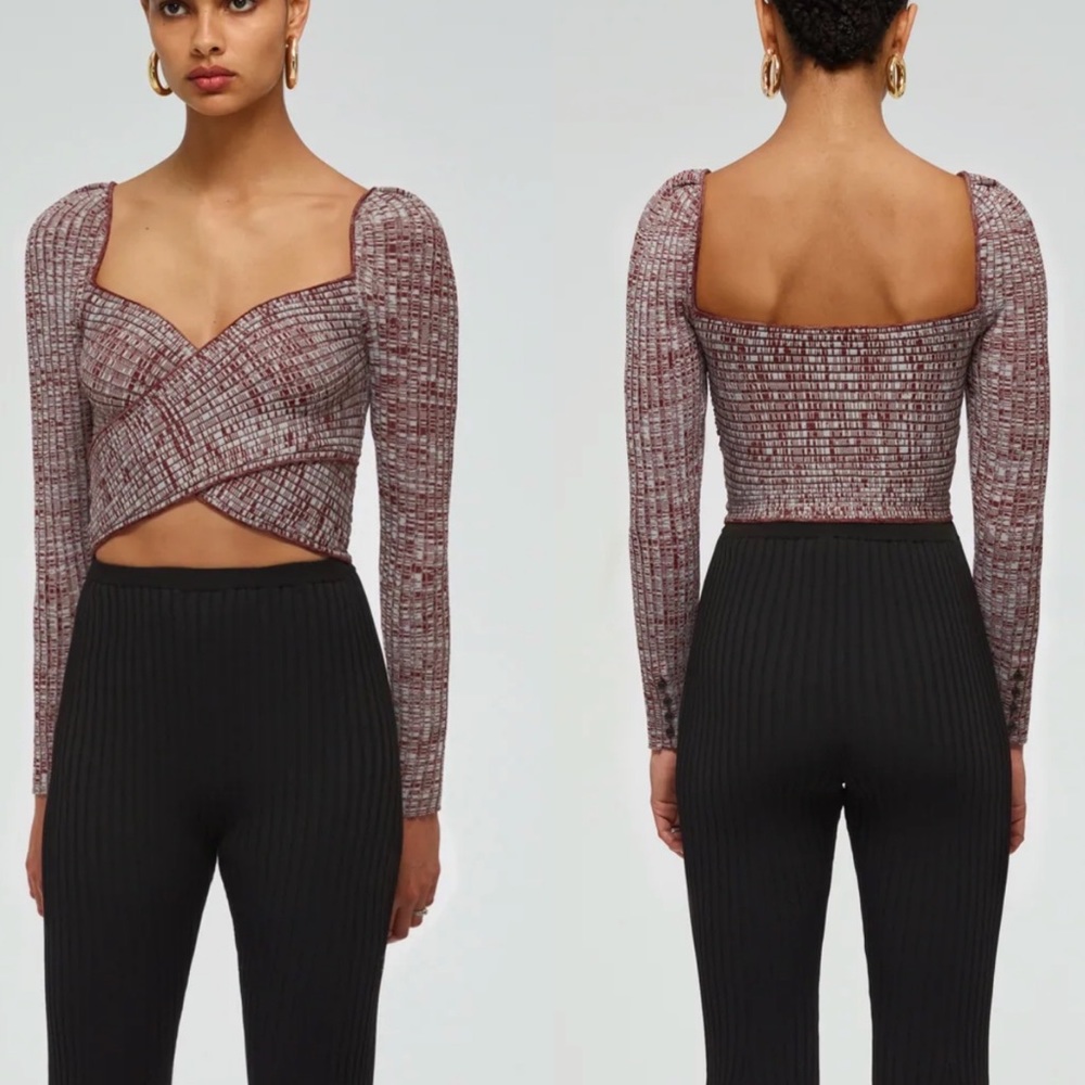 🆕 SELF-PORTRAIT Crossover Knit Top in Multi Color